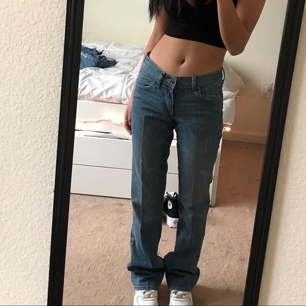 low rise straight leg jeans